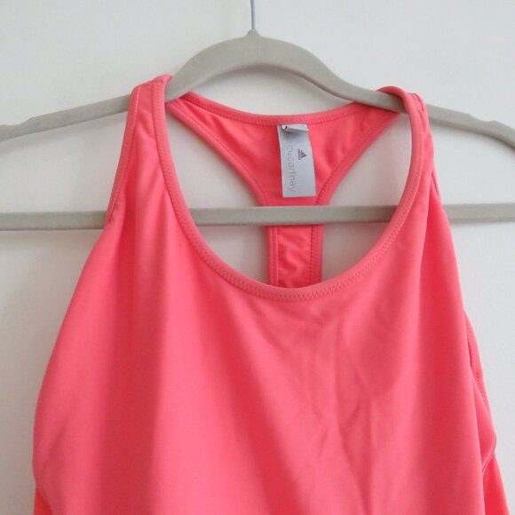ADIDAS X STELLA MCCARTNEY Coral Pink One Piece Ruffle Swimsuit - Size L - Picture 8 of 14